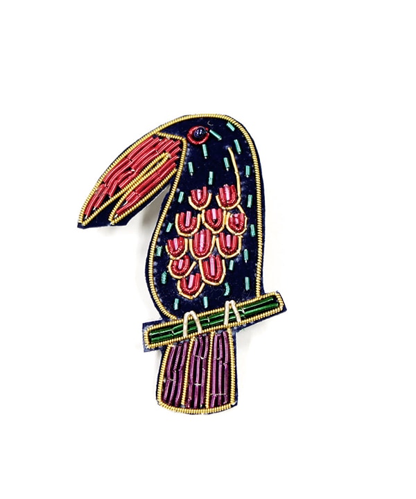 ザリ刺繍ブローチ オニオオハシ