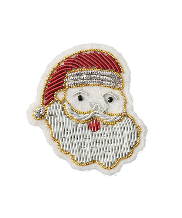 ザリ刺繍ブローチ サンタ