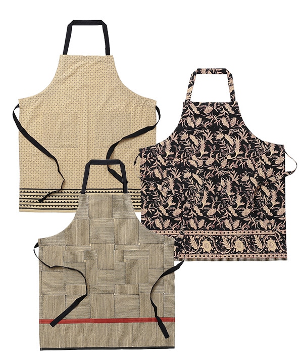 ブロックプリント エプロン