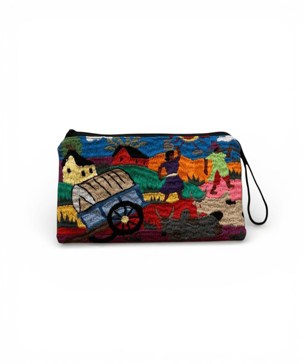 マダガスカル製の手ししゅうポーチ