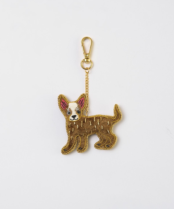 ザリ刺繍キーホルダー チワワ