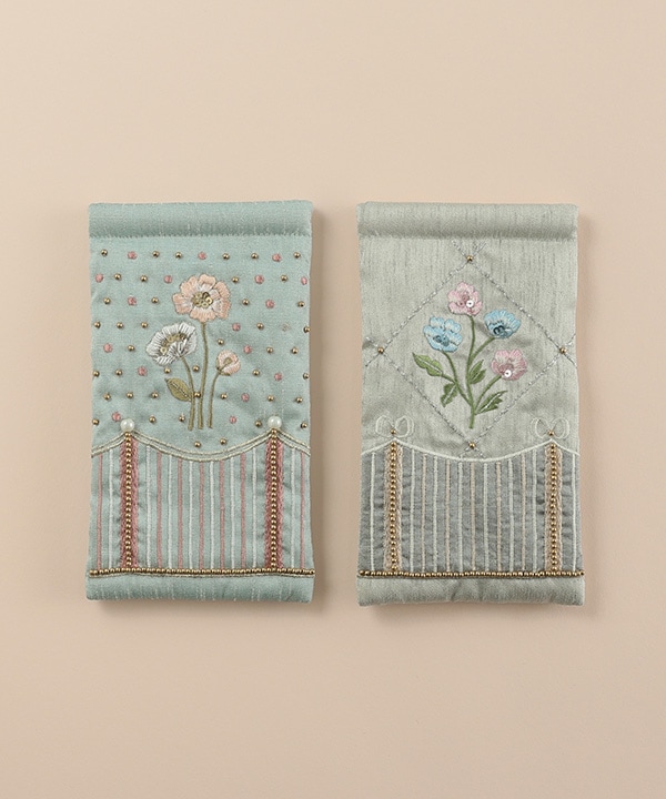 アンティークフラワー刺繍眼鏡ケース