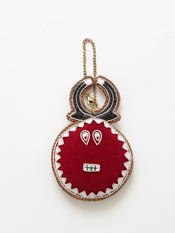 ザリ刺繍 アフリカンデザインバウレ族 バッグチャーム（キーホルダー）