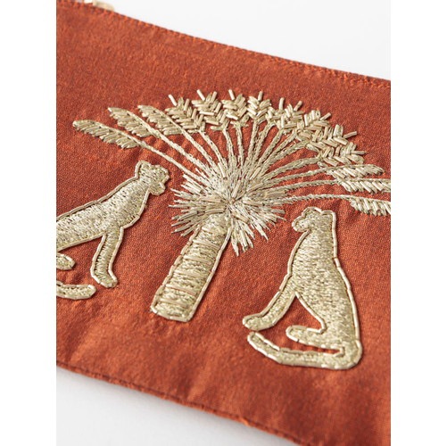 レオパードザリ刺繍ポーチ