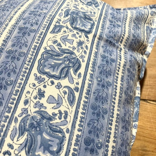 ブロックプリント クッションカバー