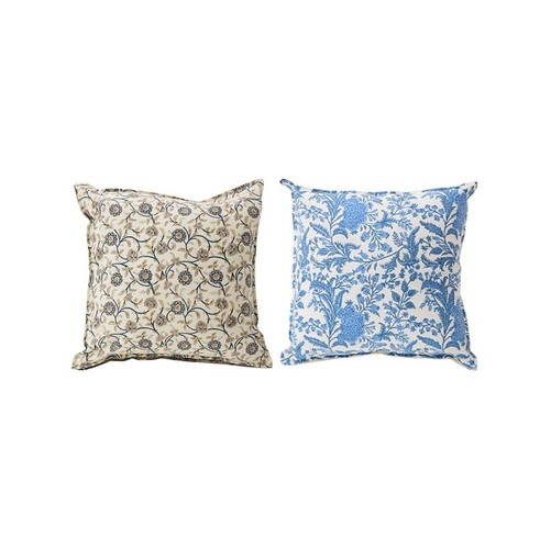 ブロックプリント クッションカバー