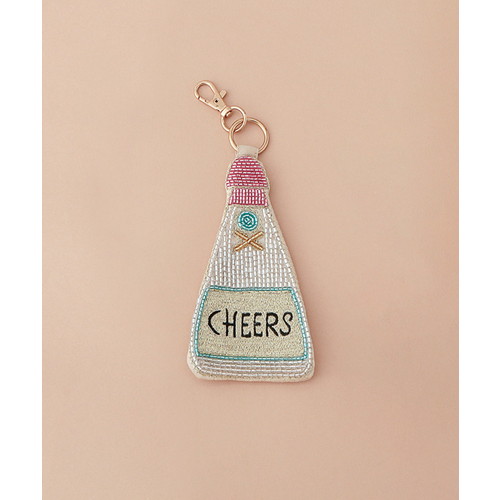 パーティー刺繍キーポーチ(シャンパン)