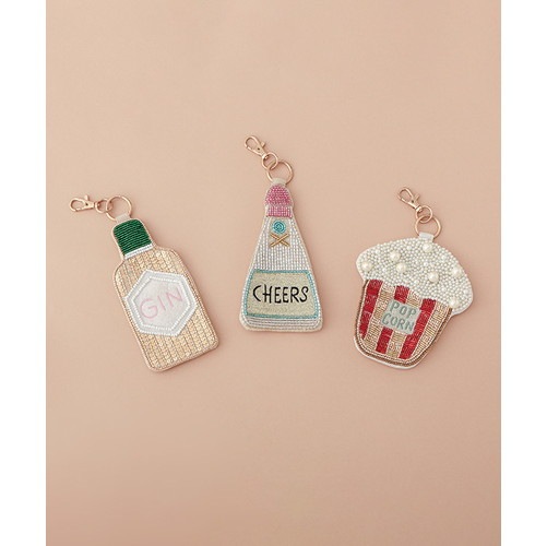 パーティー刺繍キーポーチ(シャンパン)