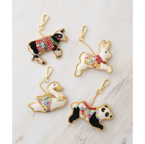 ザリ刺繍キーホルダー　アニマル