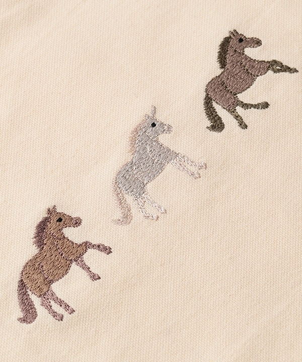 ウマ刺繍巾着 | FASHION GOODS,ポーチ | THOUGHT OF TOKYO KANKAN