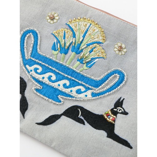 パステト・アヌビス刺繍ポーチL