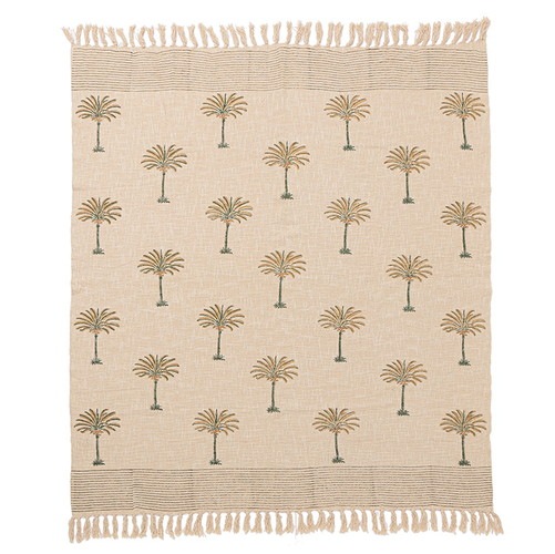 ブロックプリントコットンブランケット