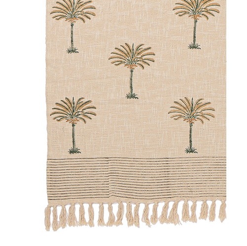 ブロックプリントコットンブランケット