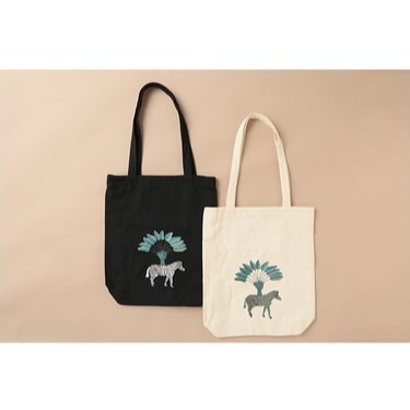 ゼブラ刺繍トートバッグ