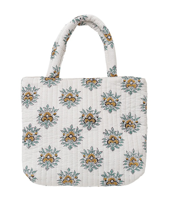 ブロックプリント キルティング 手提げバック