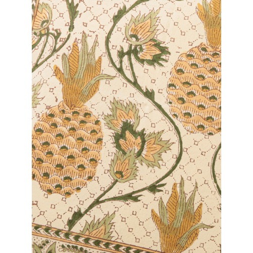 ブロックプリント クッションカバー(イエロー)