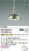 コイズミ照明 洋風ペンダント AP45537L 工事必要 電球色