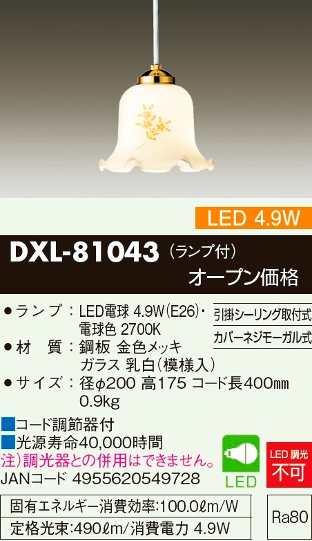 ����ŵ� �ڥ󥿥�� DXL81043