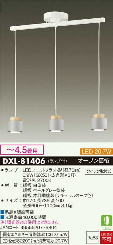 大光電機 洋風ペンダント DXL81406 | ペンダント（屋内用）,洋風