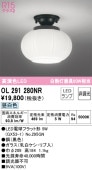 オーデリック 和風小型シーリング OL291280NR 工事必要