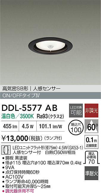 ����ŵ� �ʹ����󥵡��ե�����饤�� DDL5577AB ���� ����ɬ��