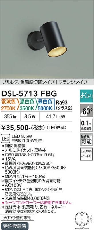 ����ŵ� ���ݥåȥ饤�� DSL5713FBG ������������Ĵ�� ��Ǯ��100W���� ������ ����ɬ��