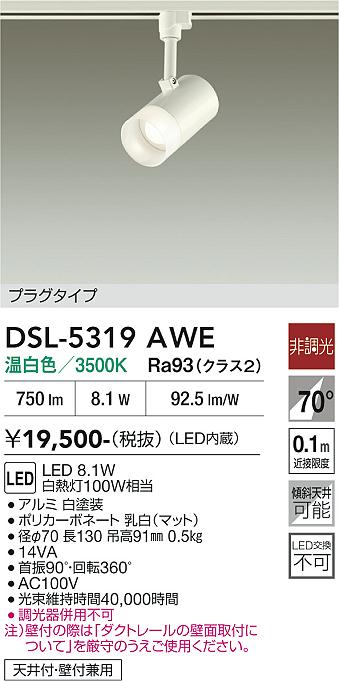 ����ŵ� �����ȥ졼���ѥ��ݥåȥ饤�� DSL5319AWE ��Ǯ��100W���� ����