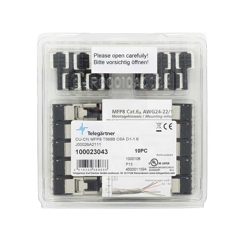 Telegartner (�ƥ쥬���ȥʡ�) MFP8 LAN���ͥ����� (RJ45, Cat.6A, T568B)