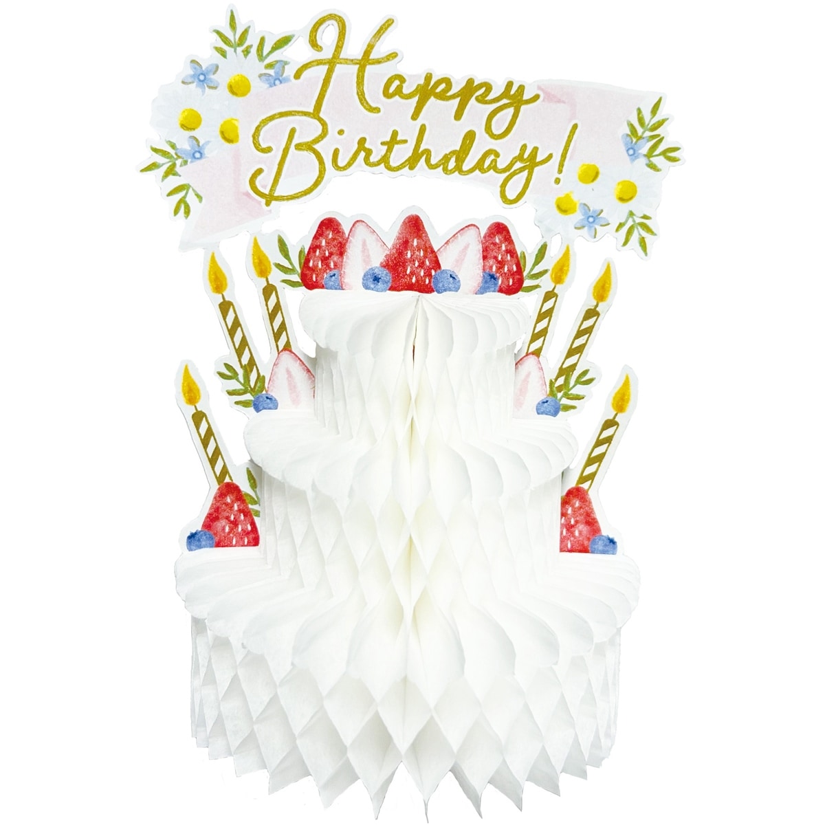 ハニカムケーキバースデーカード/ラウンド | ステーショナリー