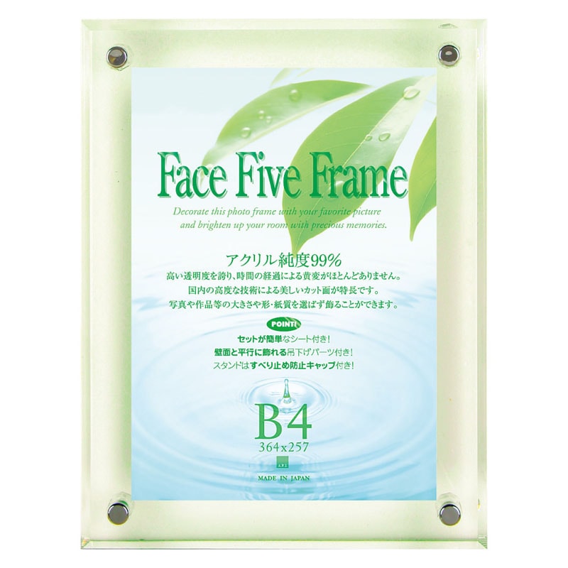 【6枚セット】Face Five Frame B4 アクリルフレーム アクリルフレーム/フォトフレーム フェイスファイブフレーム グリーン