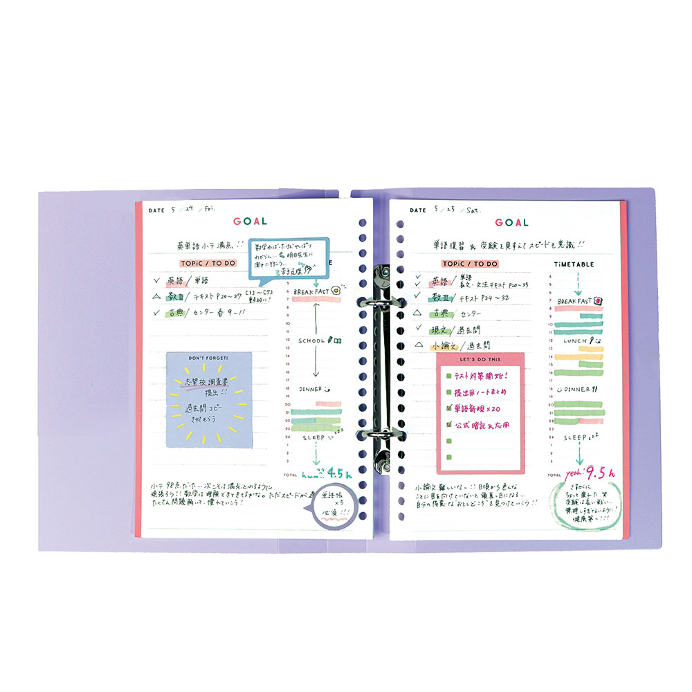 スタディスケジュールプランナー リフィル ルーズリーフタイプ デイリー ステーショナリー スタディスケジュールプランナー Ppカバー リフィル対応 リフィル A P J オンラインショップ