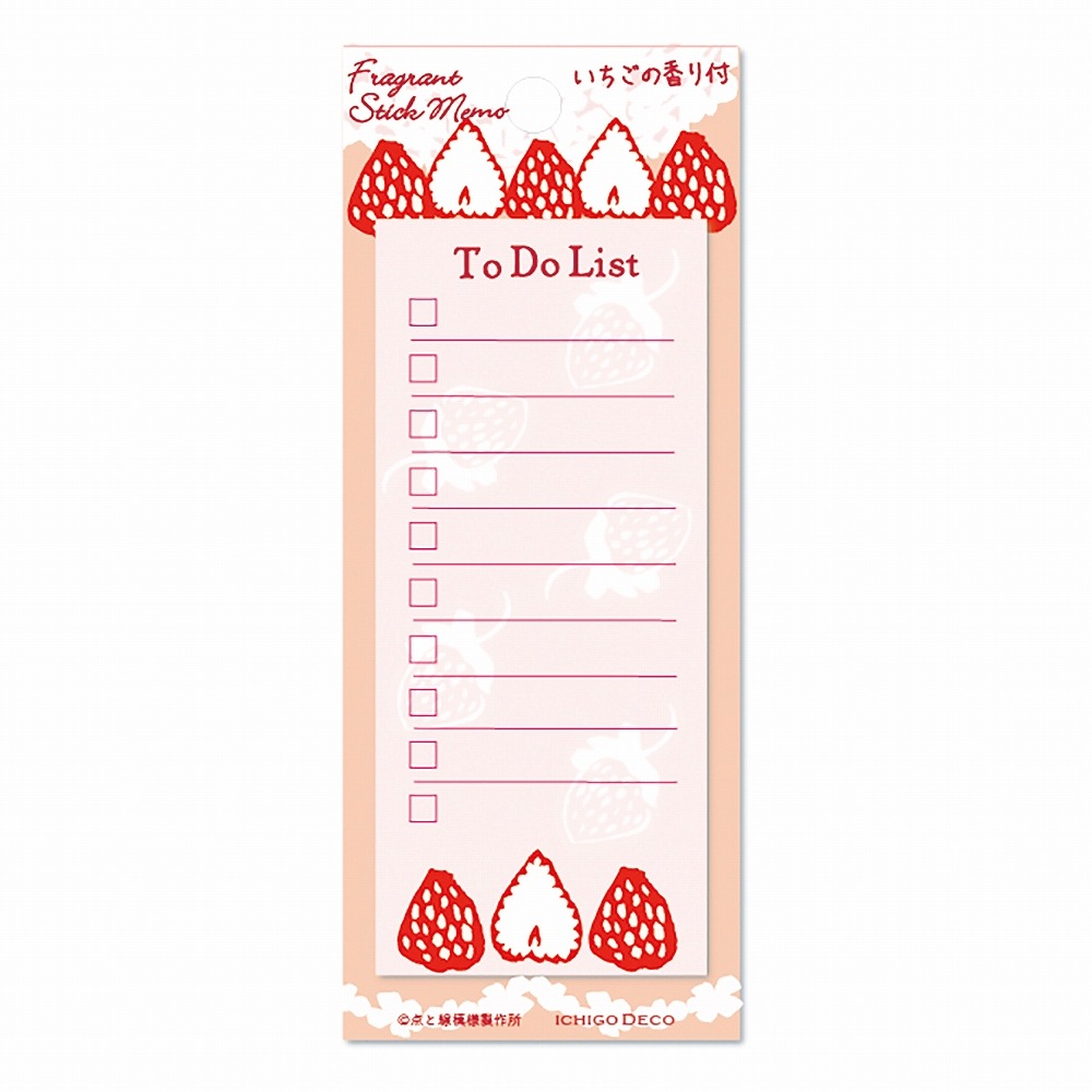 いちごデコ/香るToDoメモ付箋/いちごの香りのステーショナリー
