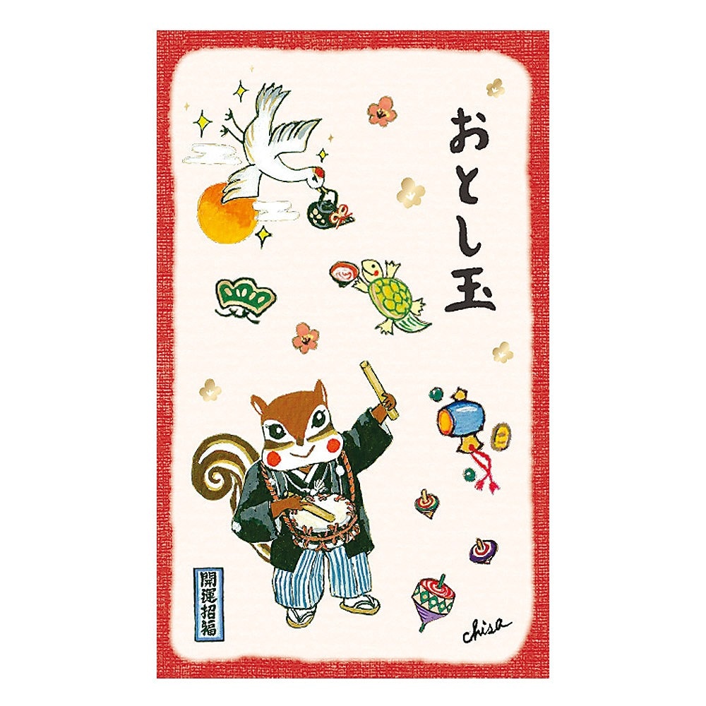 藤岡ちさ お年玉袋 太鼓 | ステーショナリー,ぽち袋・お年玉袋,藤岡