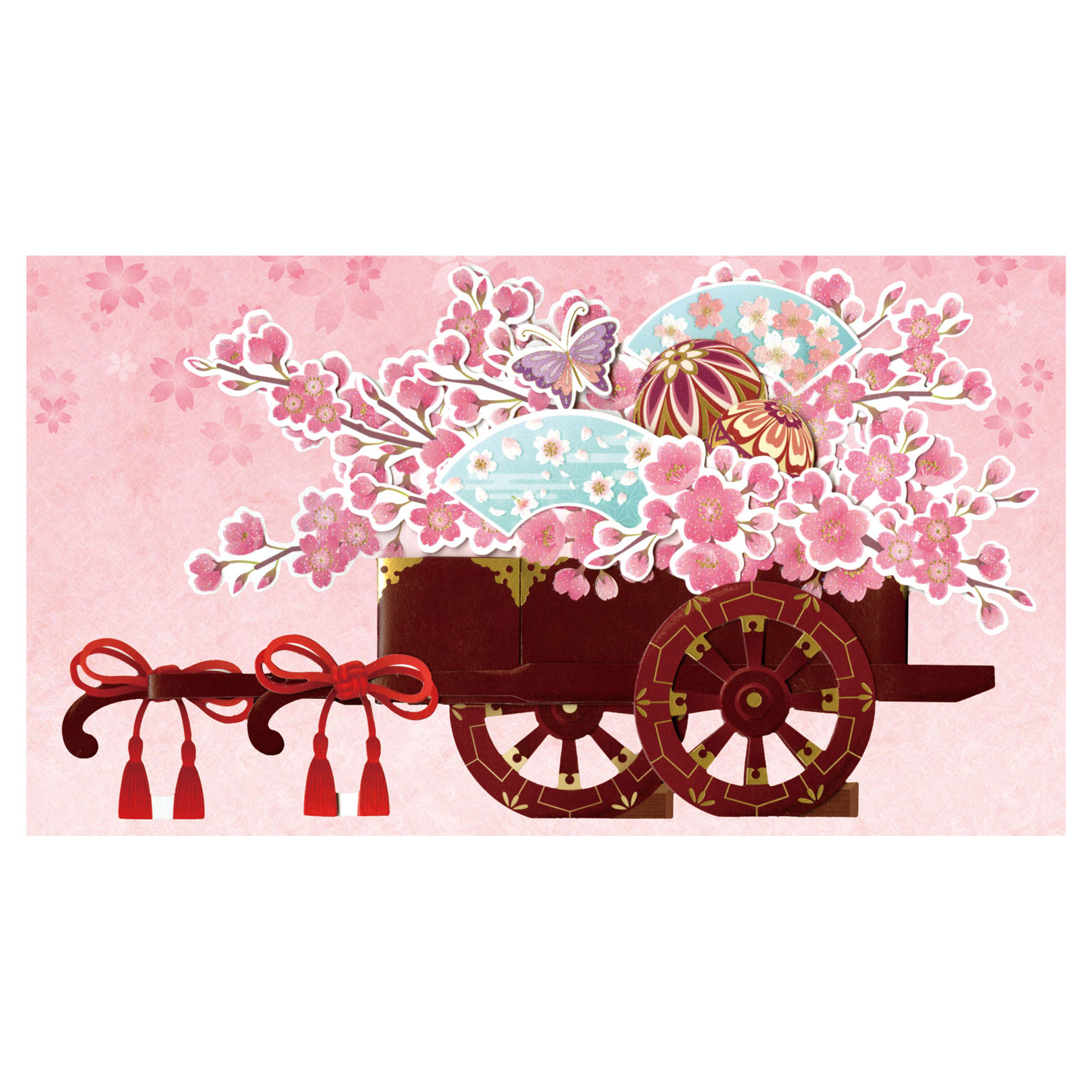 桜ポップアップカード 花車 | ステーショナリー,春シリーズ,桜