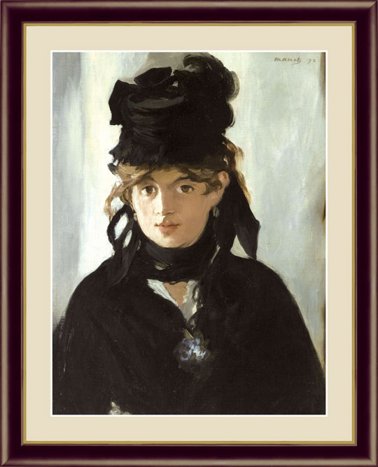 エドゥアール・マネ、【黒い帽子のベルト・モリゾ】、希少な額装用画集より