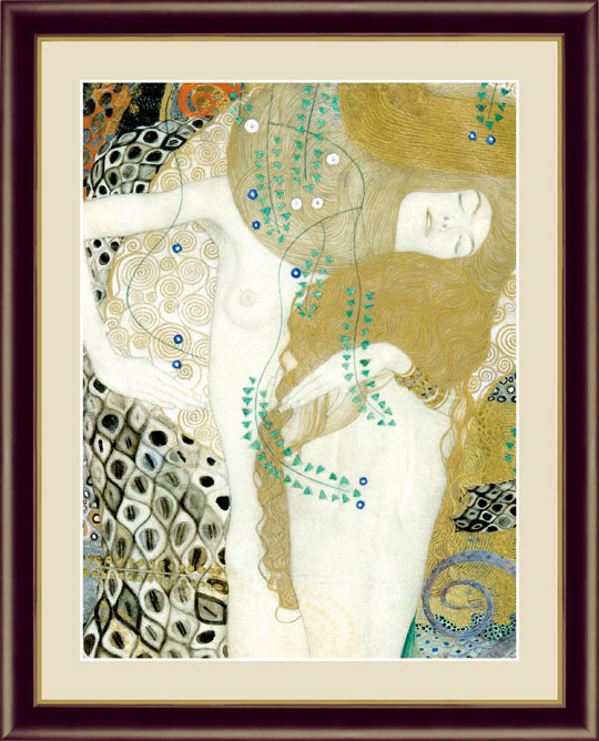 グスタフ・クリムト 「水蛇2」人物画 女性像 洋画 絵画 版画 シルク