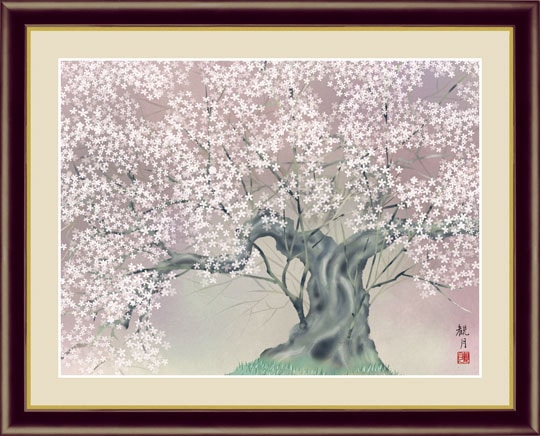 富岳飛翔』 森山観月 F4号 複製名画 節句画 慶祝 縁起 額装付