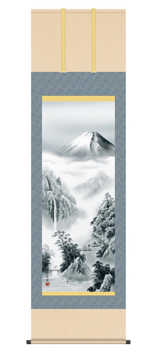【真作】京月/富士見街道図/富士山図/山水図/掛軸/名家伝来/AB-826 真作】京月/富士見街道図/富士山図/山水図/掛軸/名家伝来/AB-826