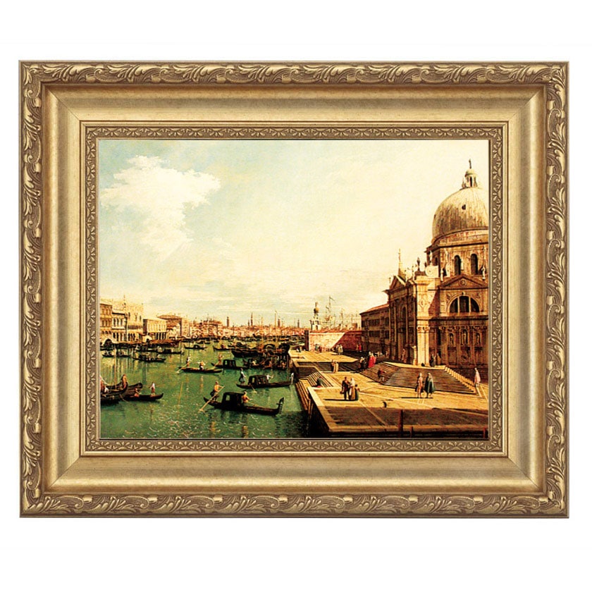 ヴェネツィア・サルーテ聖堂』 カナレット 4号 立体複製名画 額装付
