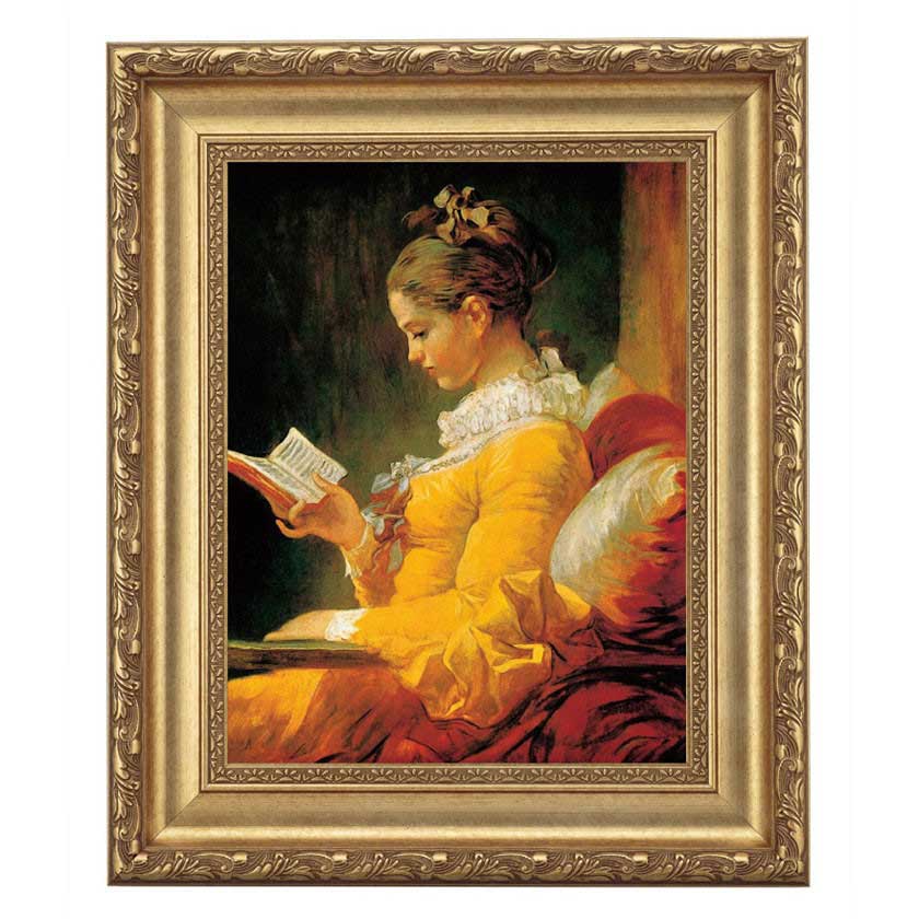 本を読む少女』 フラゴナール 4号 立体複製名画 額装付 【ポイント5