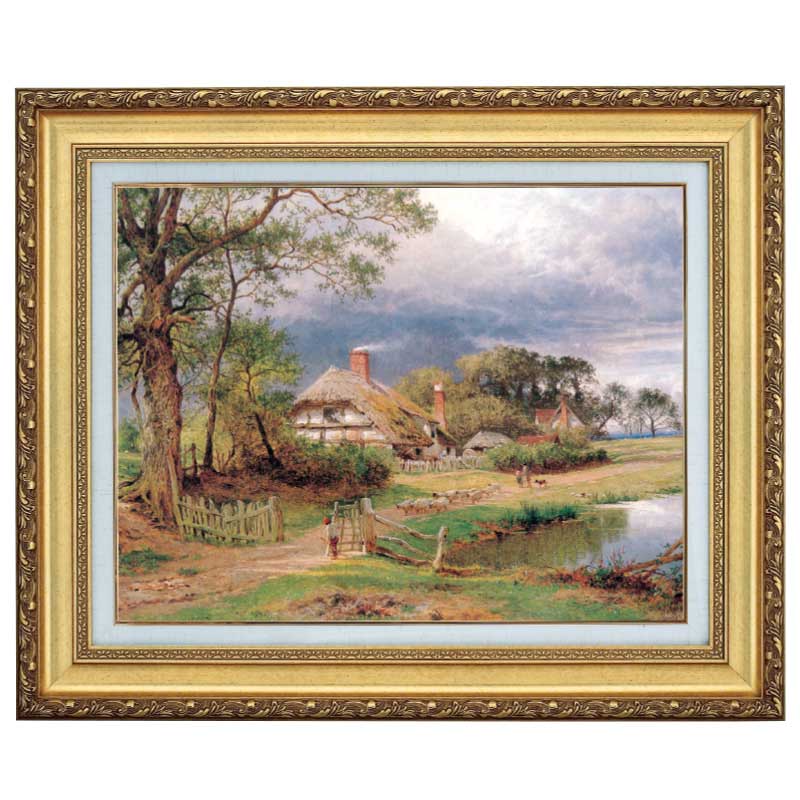 風景画 ウィリアム・ヘンリー・マンダー 油絵 縦650㎜横850㎜ サインあり 送料無料】絵画：ウィリアム・ターナー「難破船に向かう救命