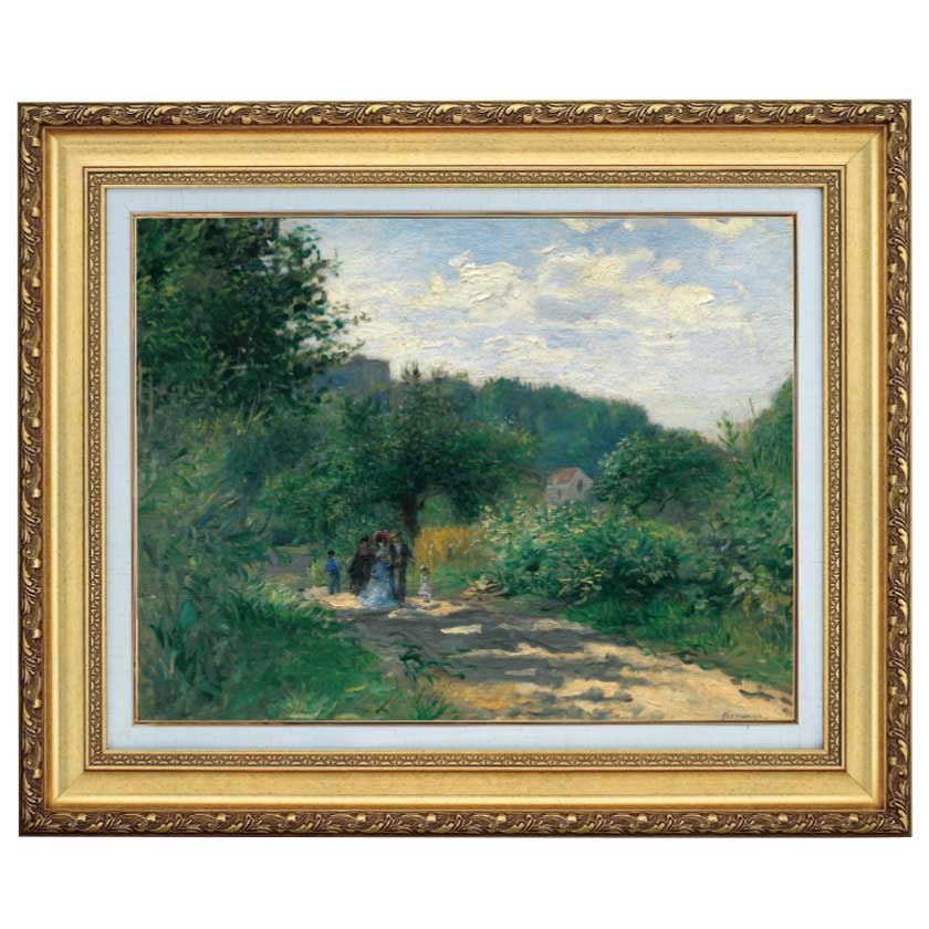 ルノワール　アートプリント　海辺にて ルノワール 海辺にて 4号 立体複製名画 額付き 壁掛け 有名画家