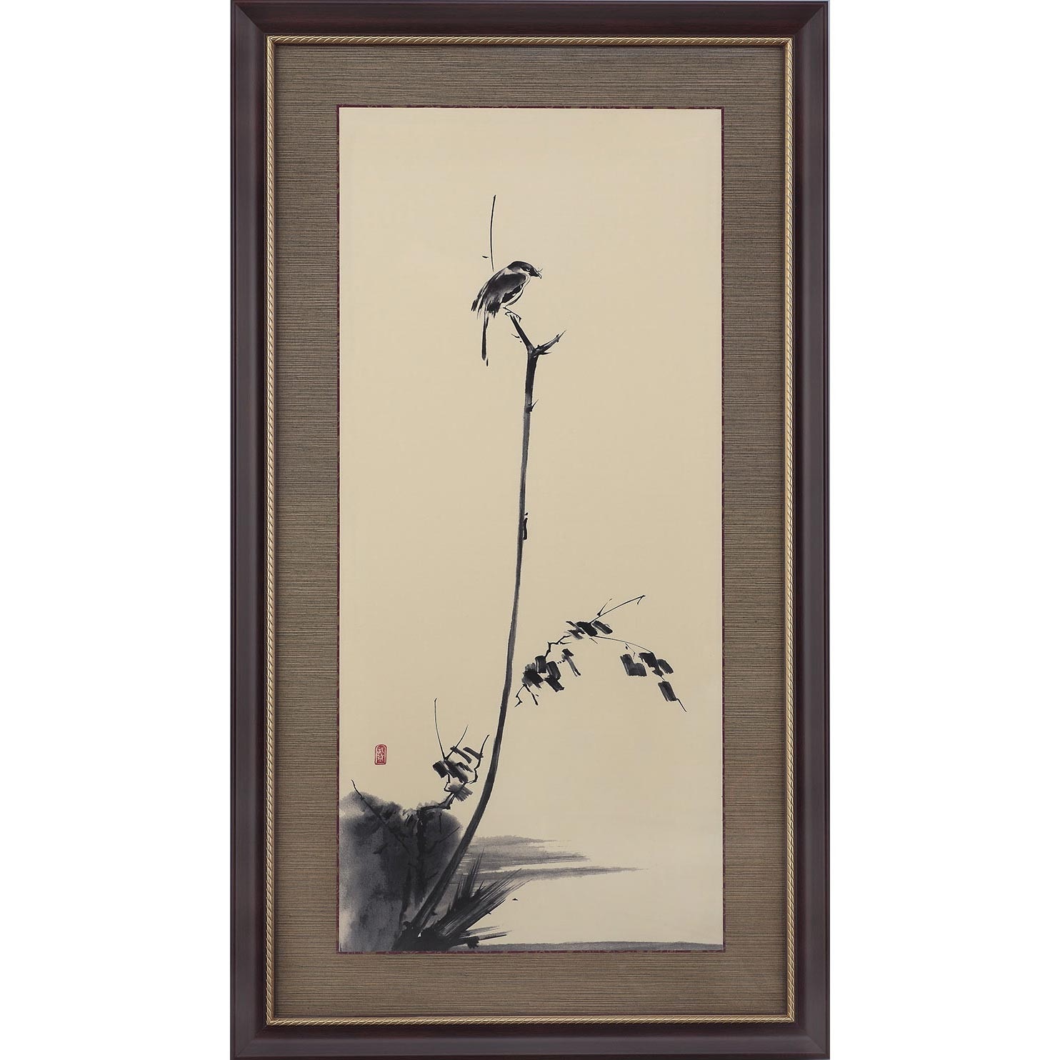 枯木鳴鵙図』 宮本武蔵 額 日本画 複製画 | 額装・掛軸,日本画