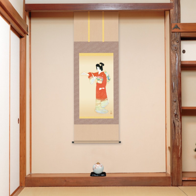 上村松園『深き秋』高級掛軸 アートの友社 日本画 模写複製画 | 額装