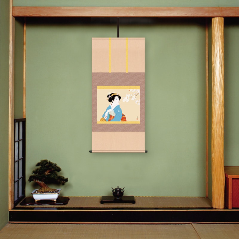 上村松園『雪』冬 掛軸 アートの友社 日本画 模写複製画 | 額装・掛軸