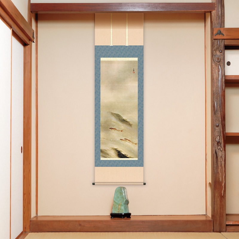 横山大観『四季花鳥・冬 雪旦』高級掛軸〈複製〉【ポイント5％還元中