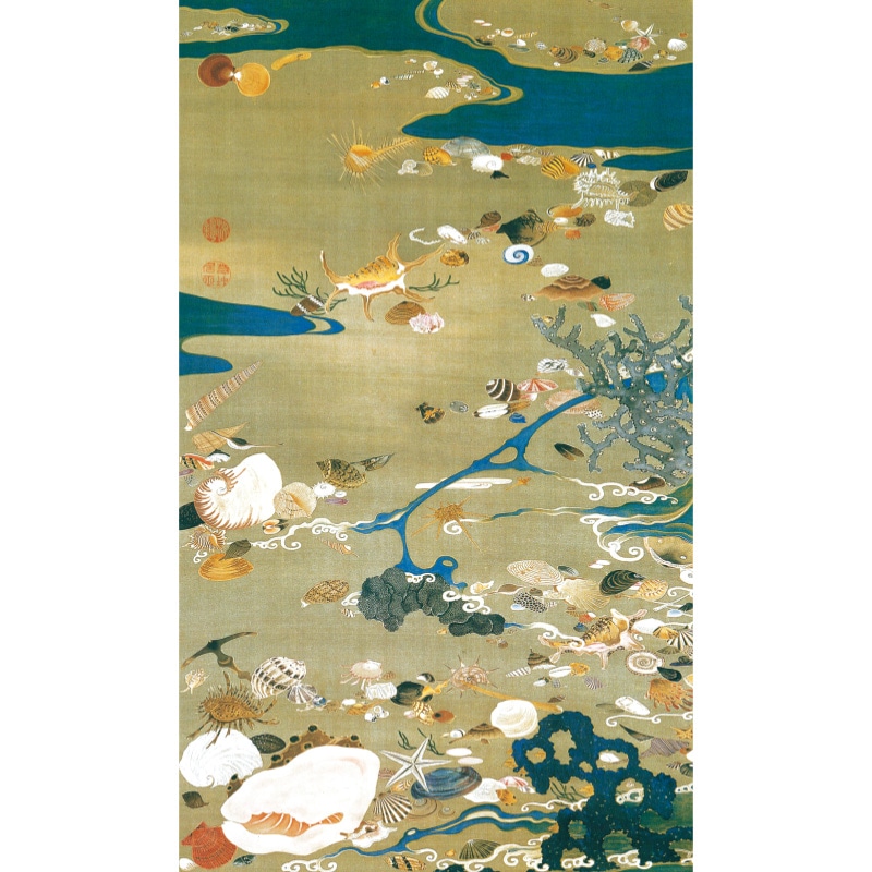 伊藤若冲 動植綵絵 貝甲図 額 美術品 インテリア レプリカ グッズ