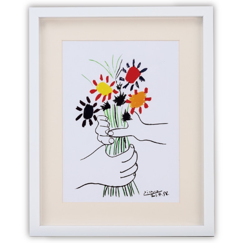 花束』 パブロ・ピカソ 立体複製名画 額装付 キュビスム 20世紀 | 立体
