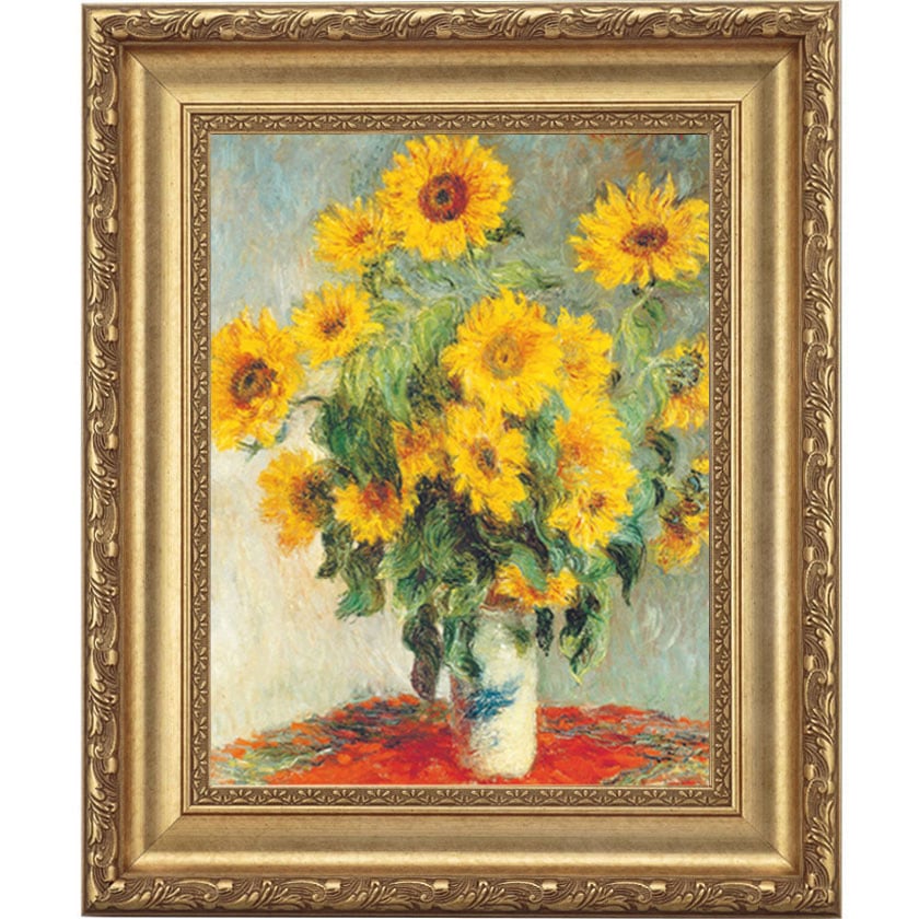 ひまわり』 クロード・モネ 4号 立体複製名画 額装付 【ポイント
