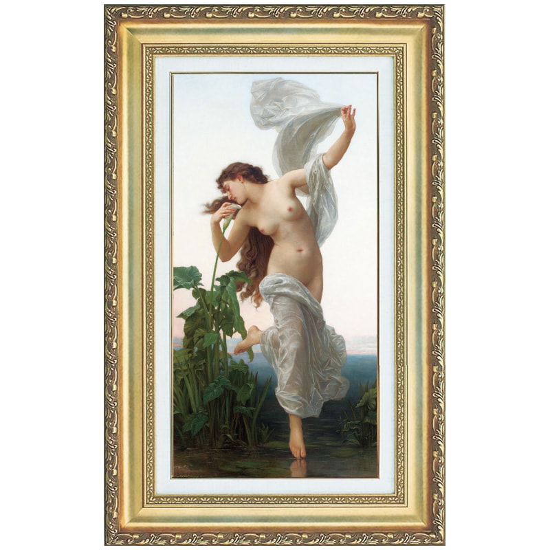 絵画 名画 複製画 額縁付　ウィリアム・パウエル・フリス　「ダービーの日」 世界の名画 ブクロー 天使の歌 ジクレーキャンバス複製画 豪華